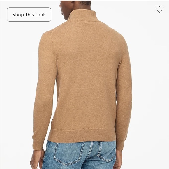 J crew heather honey brown Cotton half-zip sweater - Picture 3 of 5